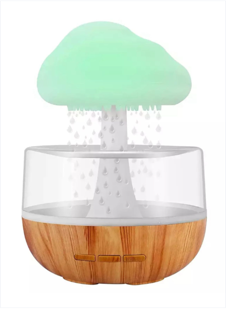 Raining Cloud Night Light Aromatherapy Essential Oil Diffuser Micro Humidifier Desk Fountain Bedside Sleeping Relaxing Mood Water Drop Sound